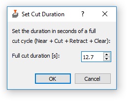 Set cut duration dialog